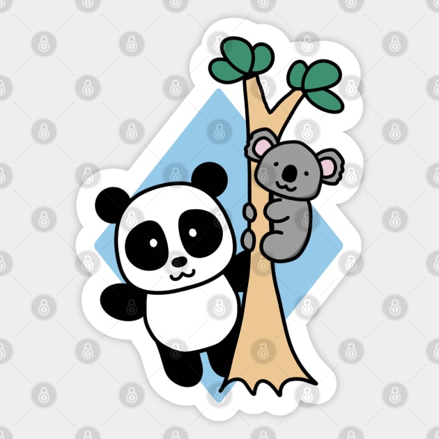 Cute Panda and Koala Sticker by 1000 Pandas